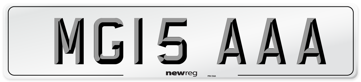 MG15 AAA Number Plate from New Reg